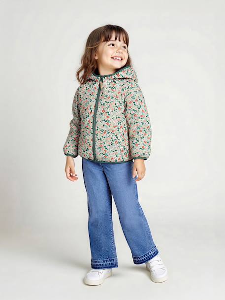 Reversible Lightweight Jacket for Girls emerald green+sage green 
