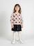 Cardigan with Jacquard Knit Hearts for Girls golden beige+lilac+old rose 