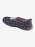 Elasticated Shoes in Printed Leather for Girls Dark Blue/Print 
