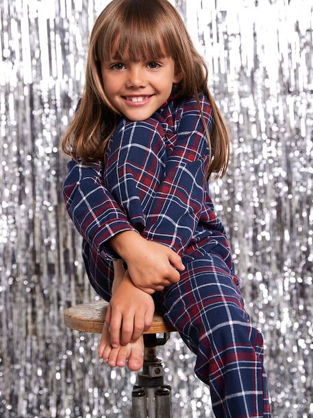 Flannel Pyjamas for Children, Christmas Family Capsule Collection, ENVIE DE FRAISE bordeaux red 
