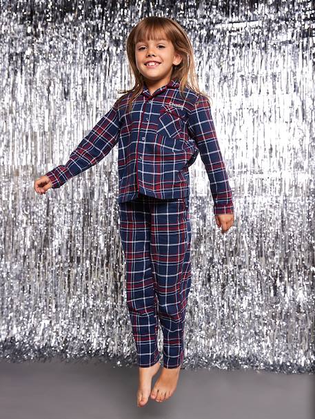 Flannel Pyjamas for Children, Christmas Family Capsule Collection, ENVIE DE FRAISE bordeaux red 