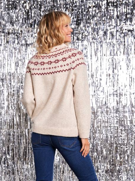Jacquard Jumper for Women, Christmas Capsule Collection, ENVIE DE FRAISE ecru 
