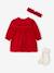 3-Piece Christmas Set for Newborns: Dress + Headband + Tights red 