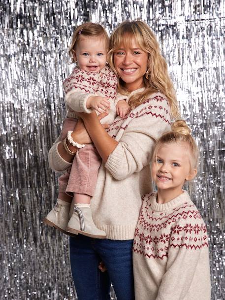 Jacquard Jumper for Women, Christmas Capsule Collection, ENVIE DE FRAISE ecru 