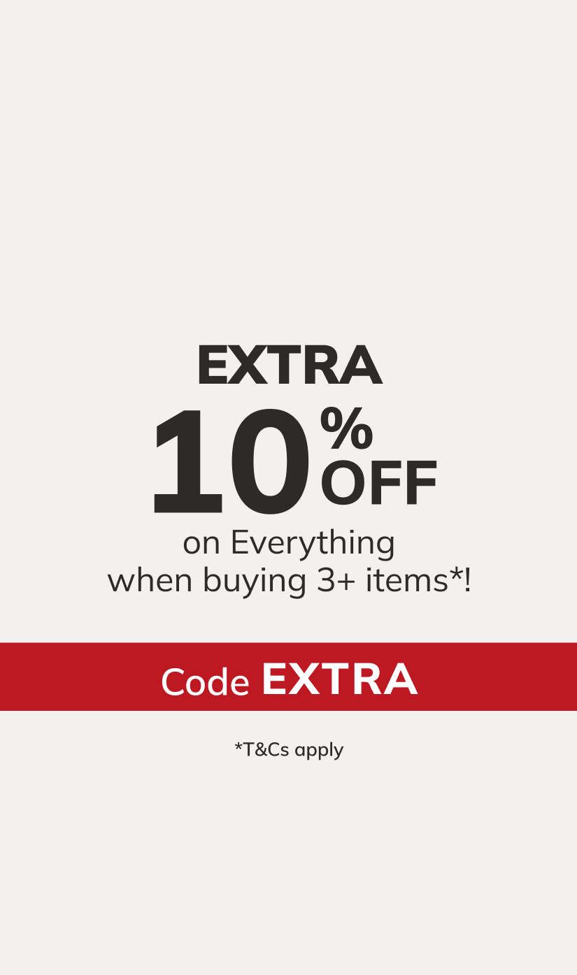 Extra 10% off on Everything when buying 3+ items*! with Code: EXTRA